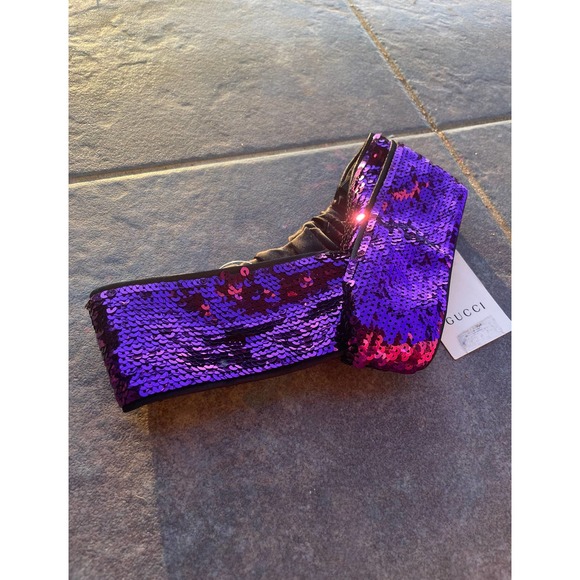 Gucci Purple Sequin Turban Headband - Picture 2 of 6
